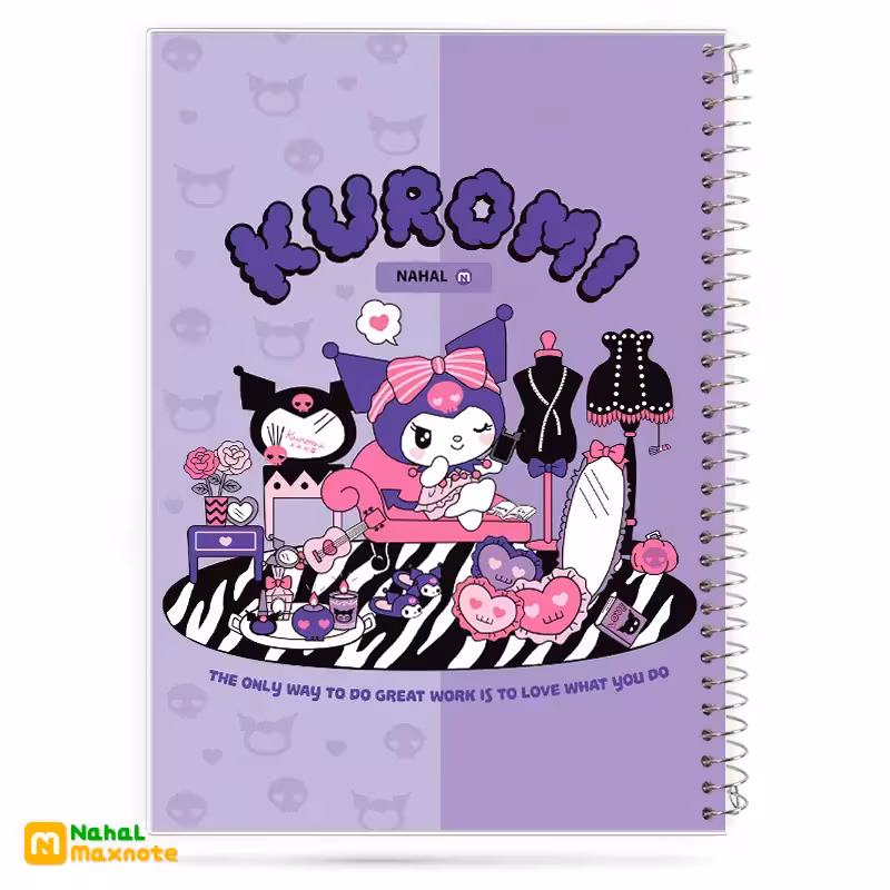 دفتر60 برگ سیمی طلقی کورومی (Kuromi) کد 3616. طرح 2