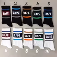 جوراب ساقدار دومینو نوشته دار سری BAPE