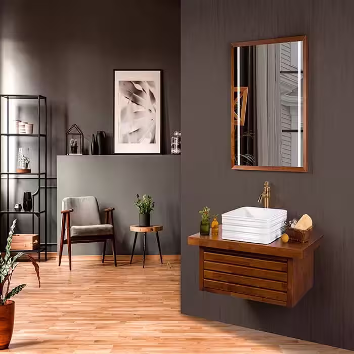 کابینت و روشویی طرح چوب Felorida-900 ابعاد 48 * 90