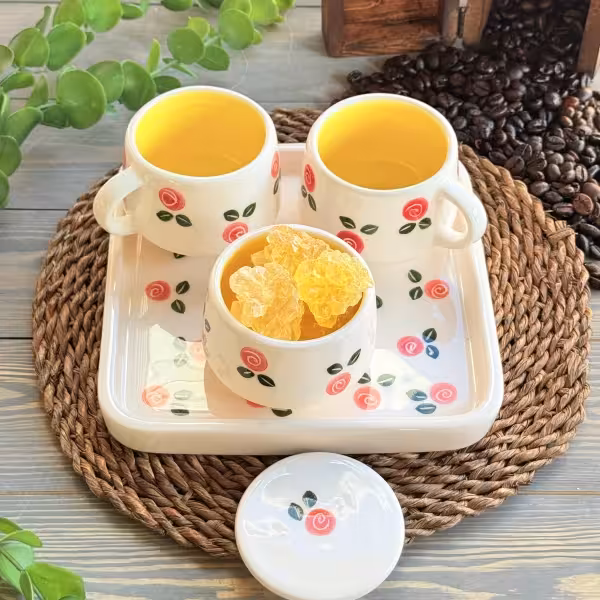 چای خوری بهاری دو نفره زرد