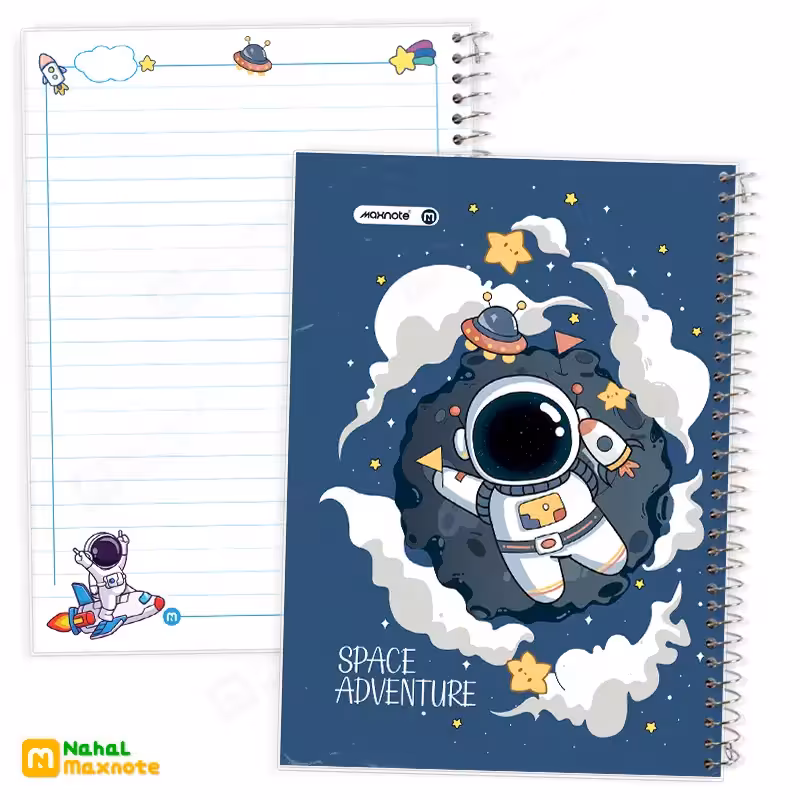 دفتر 50 برگ سیمی طلقی فضانورد کد9525.طرح 1 پسرانه