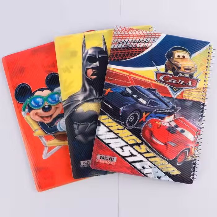 دفتر سیمی طلقی 50 برگ فانتزی نیلای