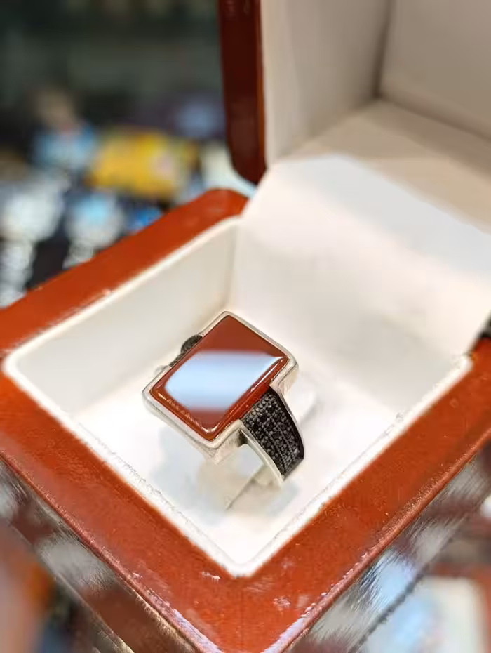 انگشتر نقره عقیق قرمز