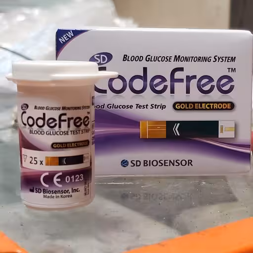 نوار تست قند code free (کد فری) قوطی 50 عددی