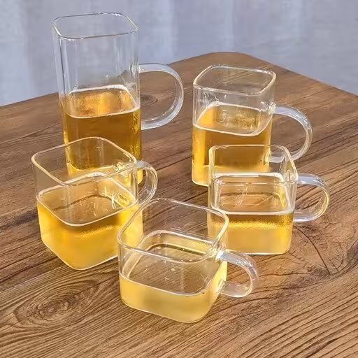 استکان تک مربعی دسته دار پیرکس 200 سی سی شعله مستقیم