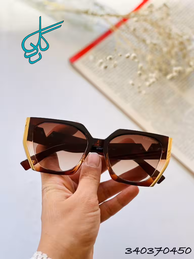 خرید عینک زنانه قهوه ای برند ولنتینو VALENTINO دارای استاندارد UV400 فرم کائوچو همراه کاور و دستمال کد 2415343 - ردگل