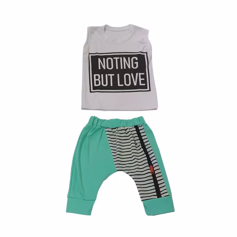 ست تاپ و شلوارک پسرانه کد 7208-2