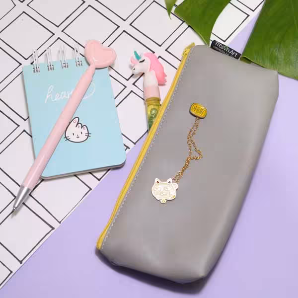 جامدادی چرمی آویزدار پیشی Cat Pencil Case
