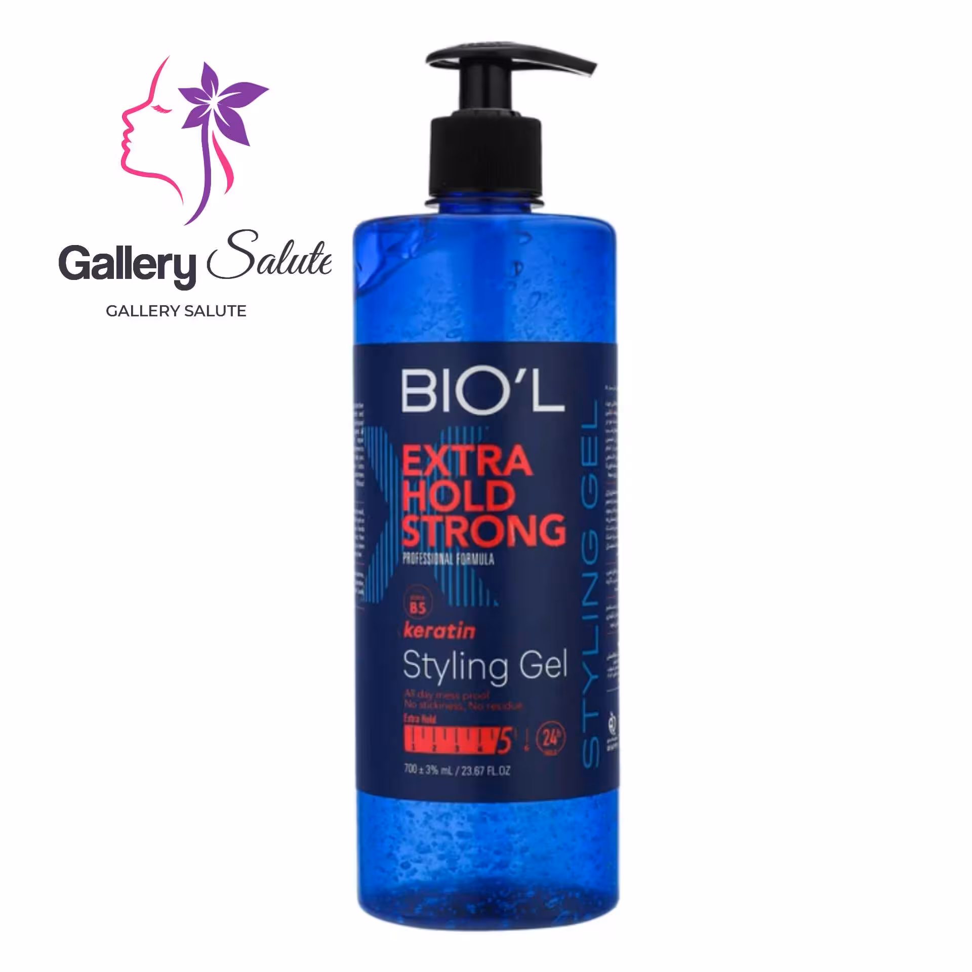 ژل مو پمپی با قدرت نگهدارندگی بسیار بالا بیول 700 میلی لیتر Biol Extra Hold Strong Styling Gel 700ml