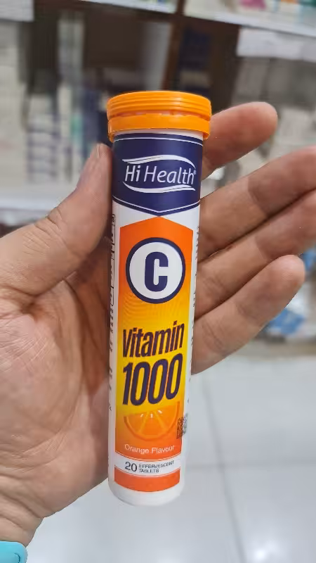 قرص ویتامین سی جوشان 1000 های هلث، بیست عددی HI HEALTH
