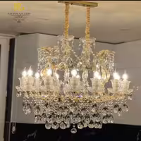 لوستر گرد کریستالی شیک سبک باکارات (16 شاخه)