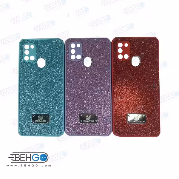 قاب گوشی A21S کاور اکلیلی سواروسکی با محافظ لنز دوربین سامسونگ A21S