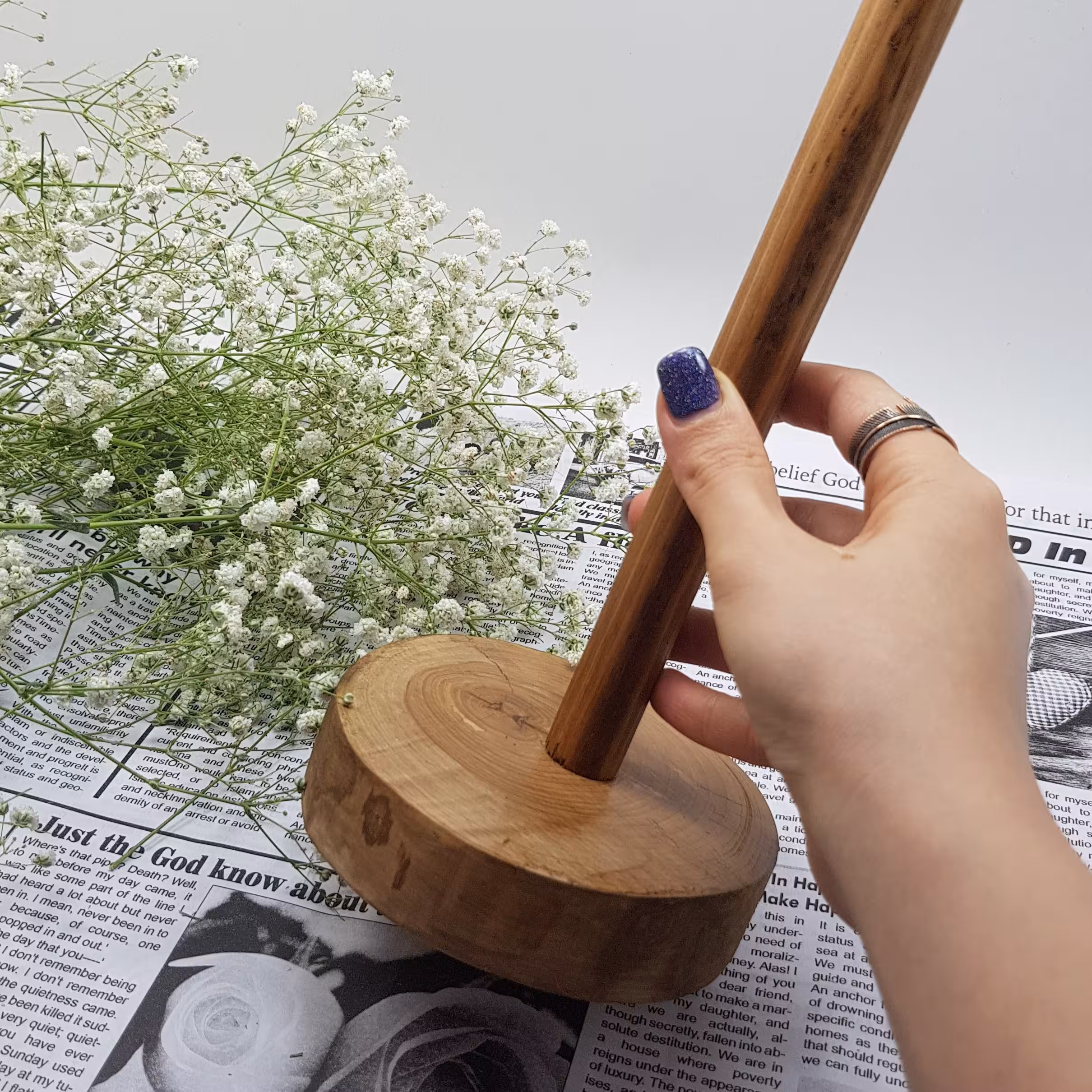 استند دستمال کاغذی چوبی دستساز