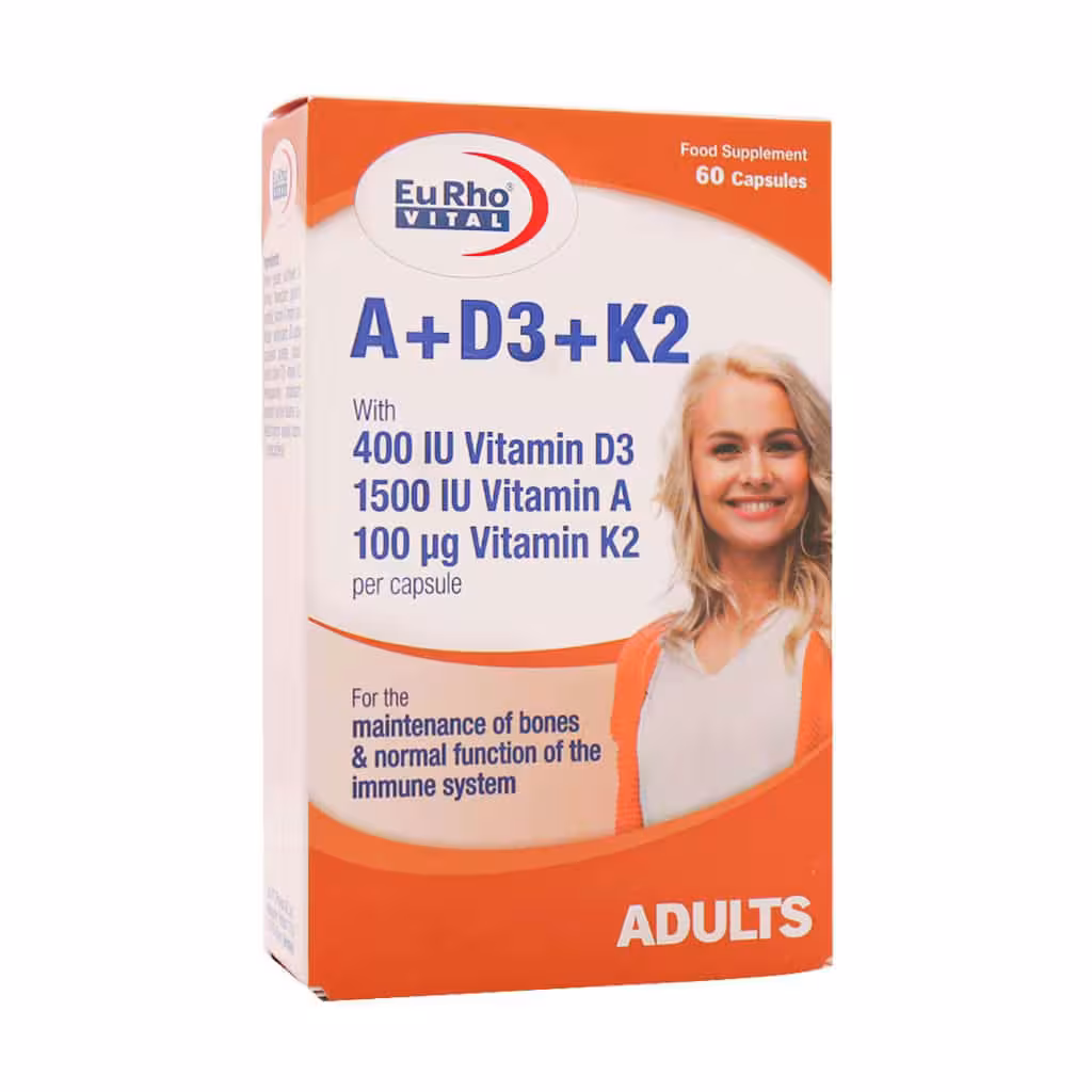 کپسول ویتامین آ د3 و کا2 یوروویتال | EurhoVital A D3 K2 Vitamins