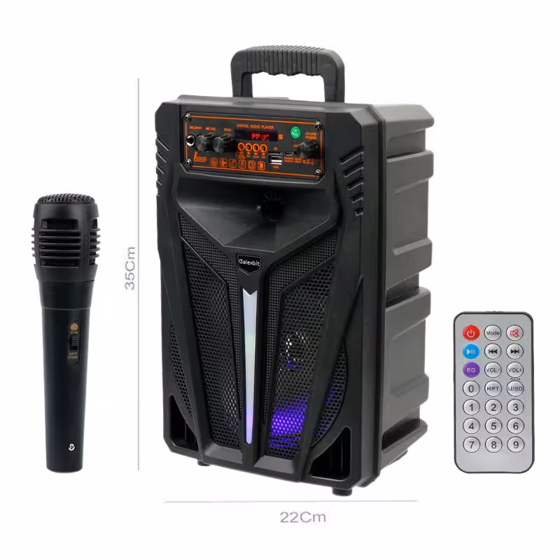 اسپیکر چمدانی بلوتوثی رم و فلش خور Galexbit GS-15   میکروفون و ریموت کنترل