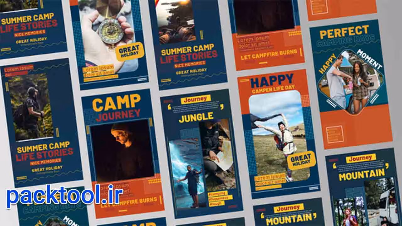 پروژه پریمیر استوری اینستاگرام زندگی کمپینگ Camping Life Instagram Stories - پک تول