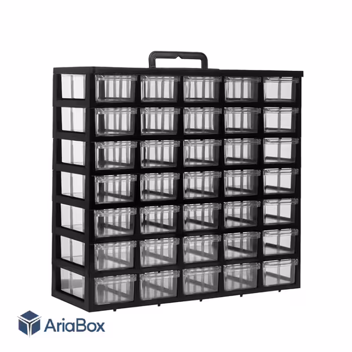 کشو ابزار و قطعات 35 کشو 7 طبقه مشکی