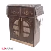 میز اتو عروس نوین مدل نیلوفر طرح لپ تابی سبد لباس دار