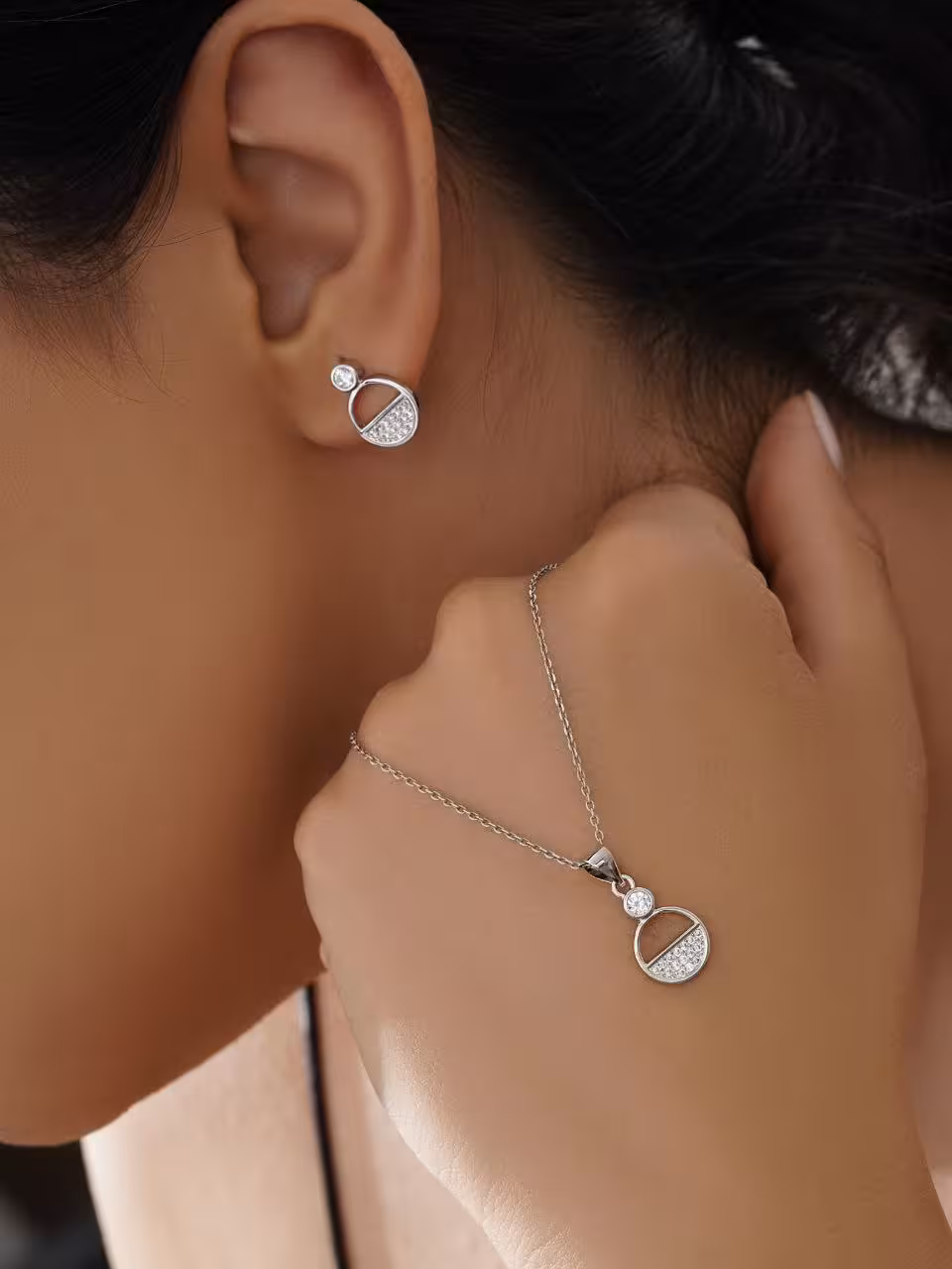 نیمست نقره جواهری کد 00053