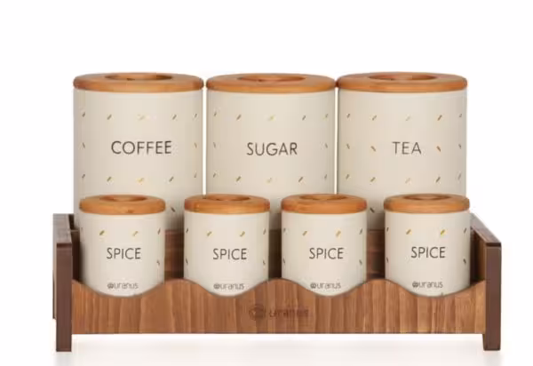 سرویس 8 پارچه رین فال درب چوب واستند چوب اورانوس B0011