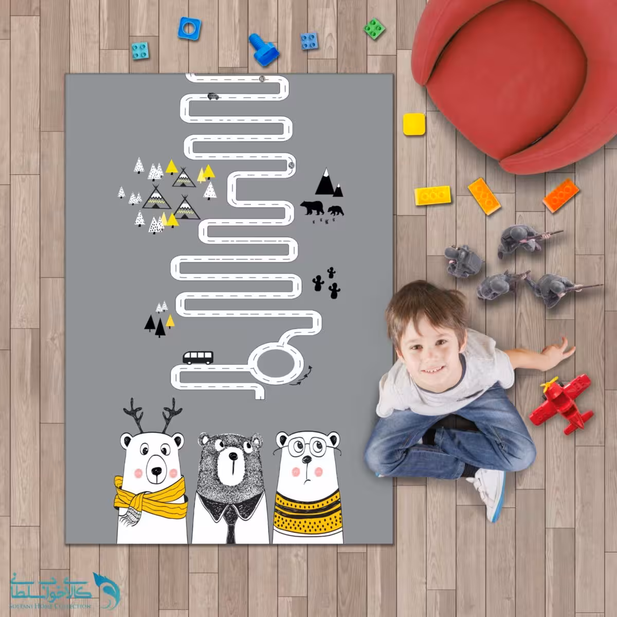 فرشینه اتاق کودک طرح خرس قطبی کد A2176