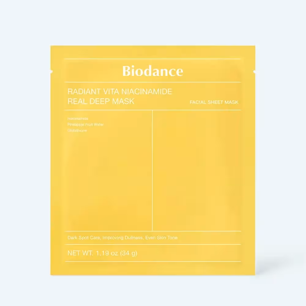 بایودنس ماسک ورقه ای زرد (نیاسینامید) Biodance