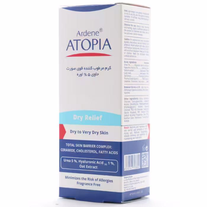 کرم مرطوب کننده قوی صورت اوره 5% درای ریلیف آردن آتوپیا