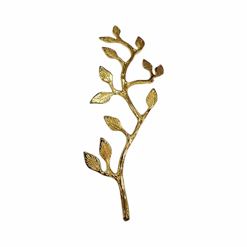 شاخه برگ برنجی طلایی 23 سانت