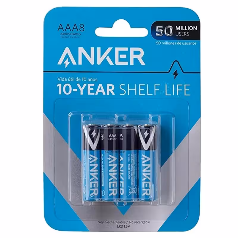 باتری نیم قلمی انکر مدل B1820 بسته 8 عددی