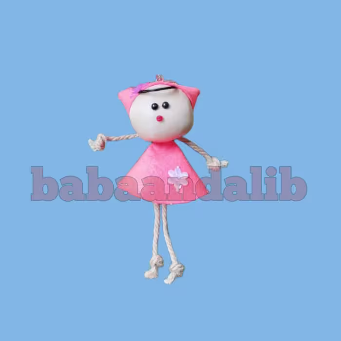 عروسک آویز مدل ملیحه صورتی 18 سانتی متر