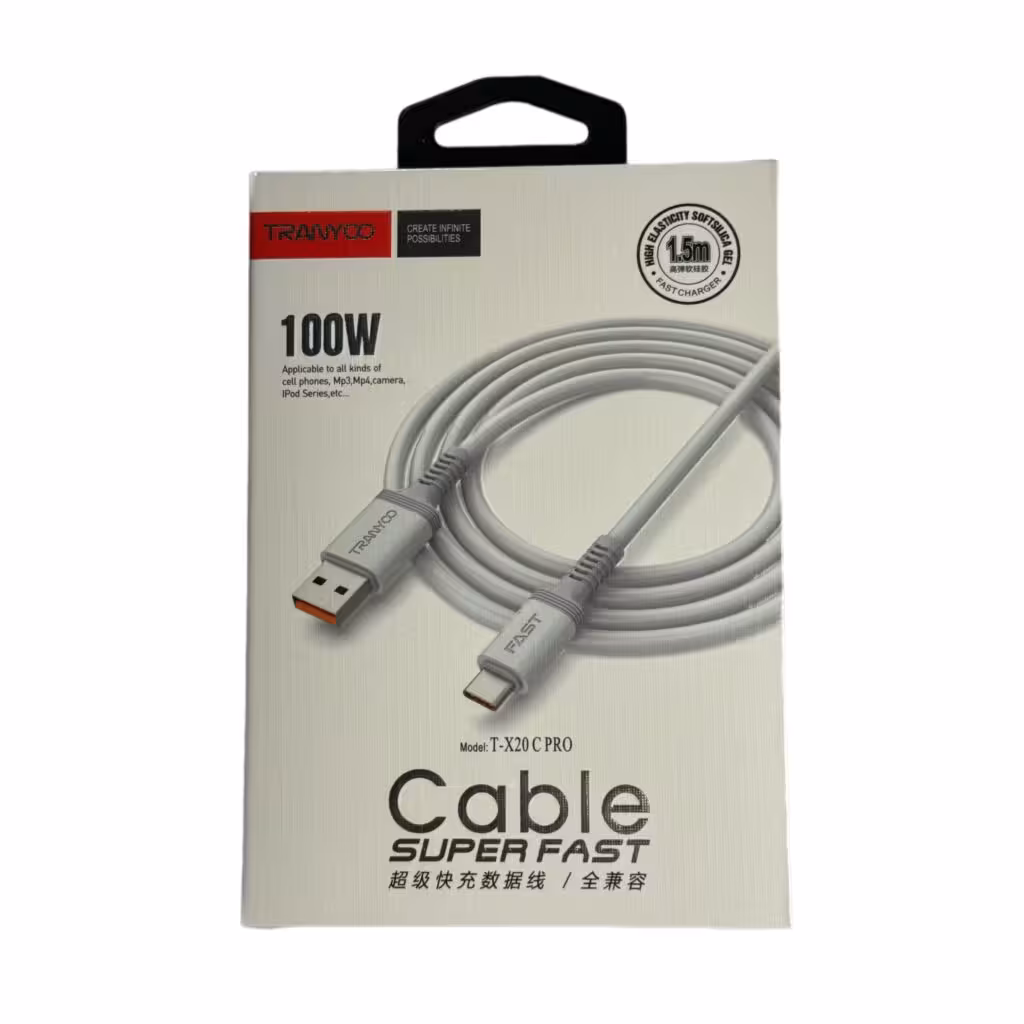کابل تبدیل usb به type-c ترانیو مدل X20pro 100w