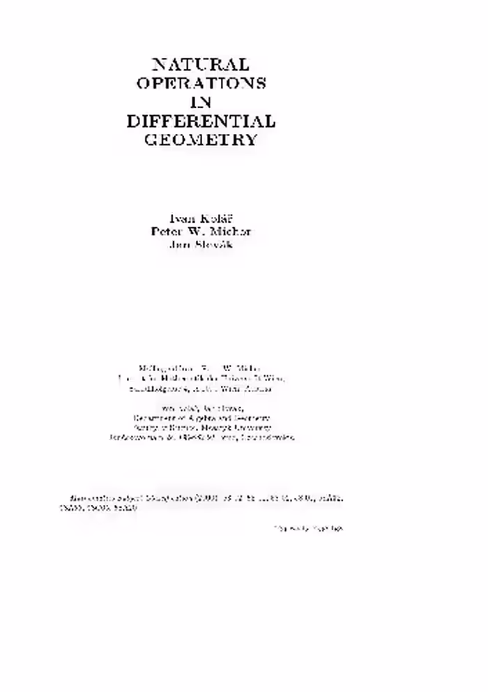 خرید و دانلود نسخه کامل کتاب Natural operations in differential geometry