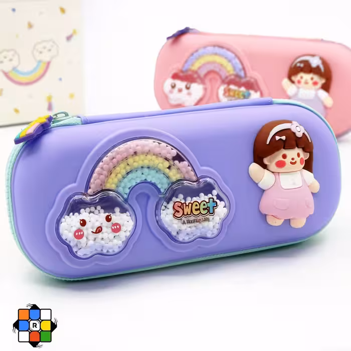 جامدادی سیلیکونی دونه برفی طرح رنگین کمان