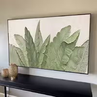 تابلو دکوراتیو نقش برجسته طرح برگ موز سایز 140x70 کد 711