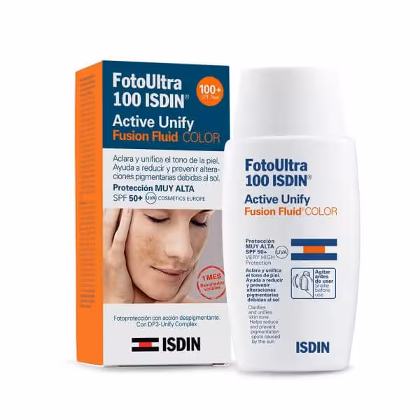 ضد آفتاب رنگی اکتیو یونیفای ایزدین دارای SPF50 حجم 50 میلی لیتر