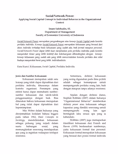 خرید و دانلود نسخه کامل کتاب Social Network Power: Applying Social Capital Concept to Individual Behavior in the Organizational Context