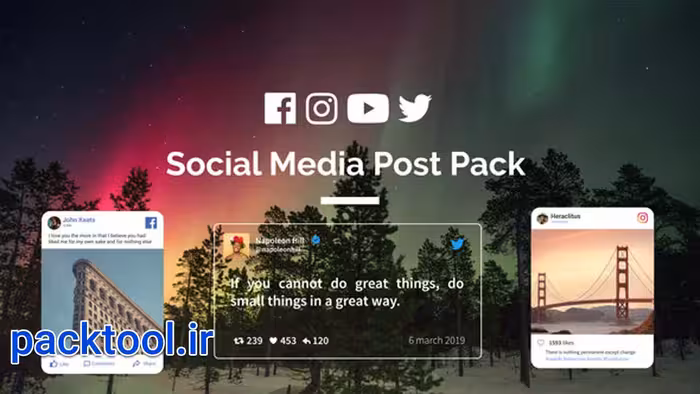 دانلود پروژه آماده افتر افکت مجموعه پست شبکه اجتماعی Social Media Post - پک تول