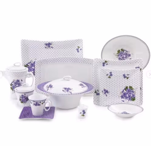 سرویس 97 پارچه 12 نفره طرح یاس بنفش