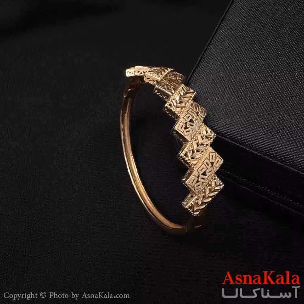 دستبند النگویی زنانه ژوپینگ پینترستی مدل طرحدار مستطیلی کد DSB181368W