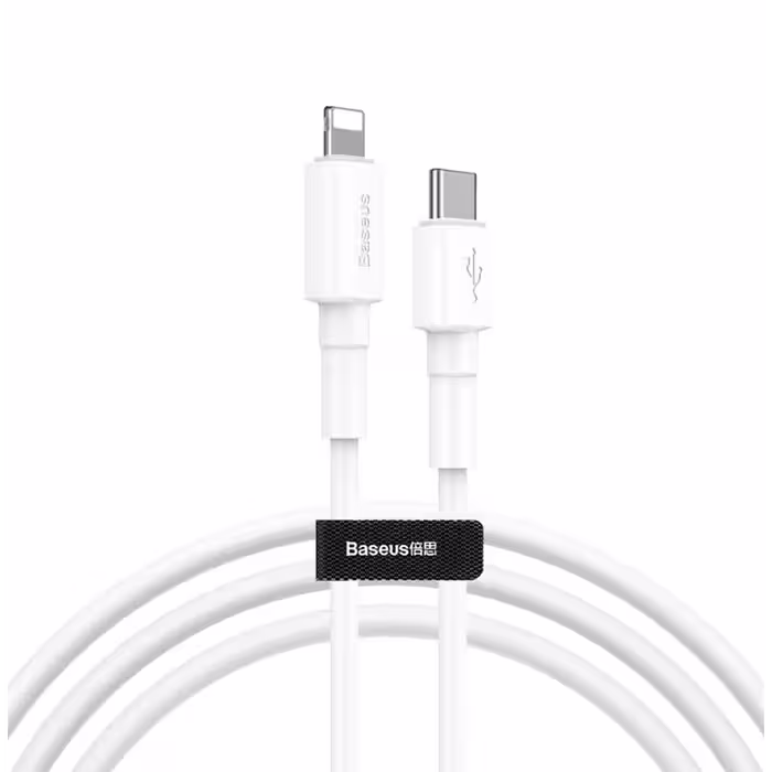 کابل تبدیل تایپ سی به لایتنینگ برند بیسوس مدل mini white به طول 1 متر