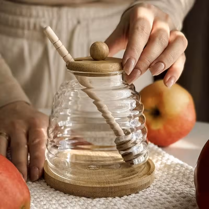 عسل خوری پیرکس زیره چوبی در دو سایز