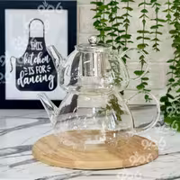 ست کتری وقوری پیرکس کدو صافی استیل