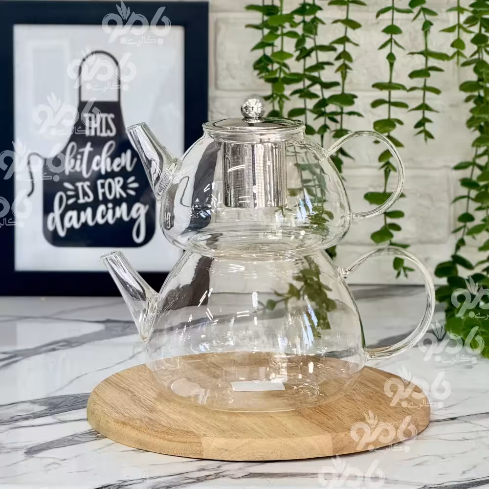 ست کتری وقوری پیرکس کدو صافی استیل