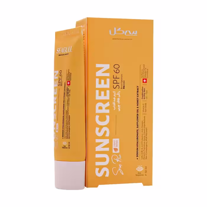 کرم ضد آفتاب رنگ بژ روشن SPF60 سی گل
