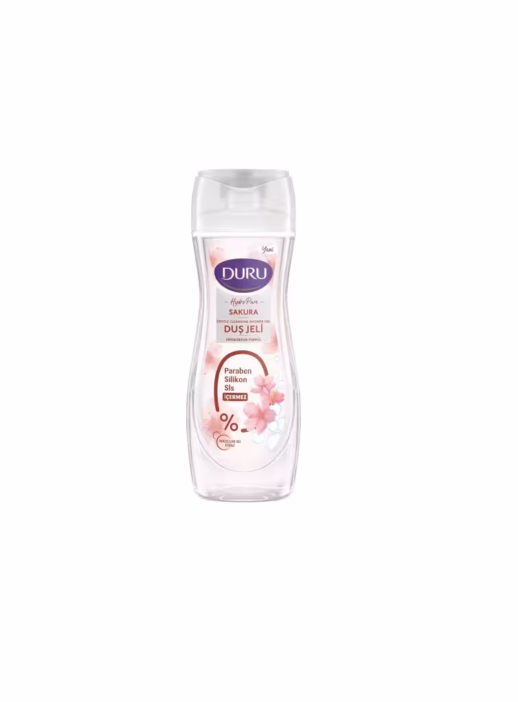 شامپو بدن دورو DURU سری HYDRO PURE مدل SAKURA حاوی عصاره میسلار با رایحه شکوفه گیلاس حجم 450 میل