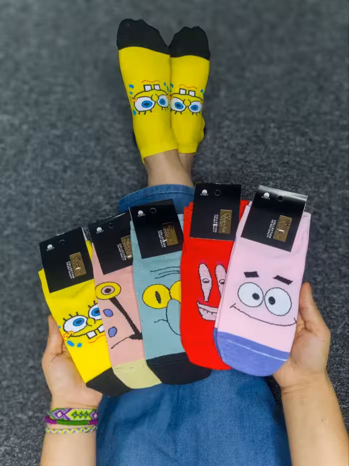 جوراب مچی اسپرت معین میکس باب اسفنجی بسته ده تایی