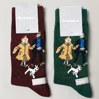 جوراب ساقدار روپاپا طرح تن تن و کاپیتان