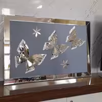 تابلو دکوراتیو آینه ای طرح  پروانه سه تایی سایز 60در90