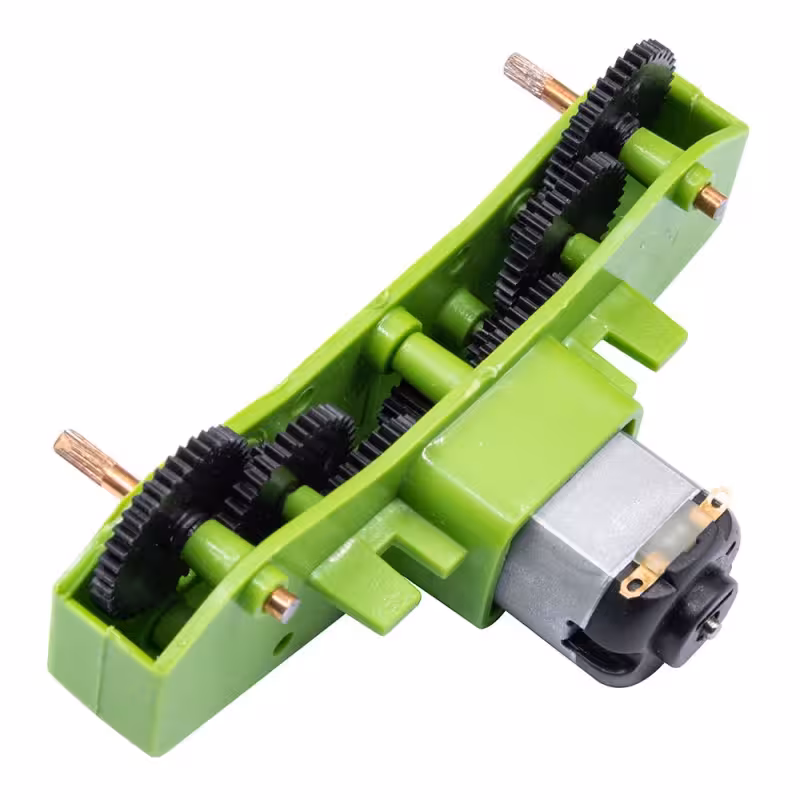 موتور گیربکس پلاستیکی دو شفت 9 دنده با موتور مشکی آمپر پائین