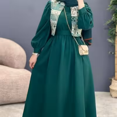پیراهن روزمره زنانه کرپ مدل پیراهنی